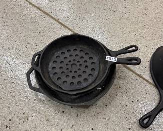 3 CAST IRON SKILLETS