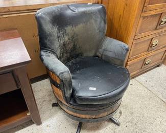 BARREL ROCKING SWIVEL ARMCHAIR