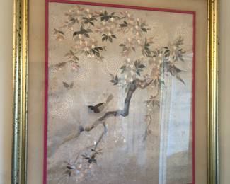 Asian style silk embroidery art 