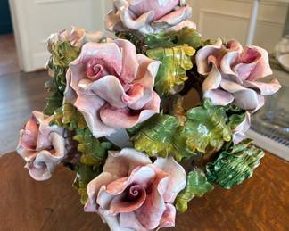 Mid century Italian Capodimonte floral