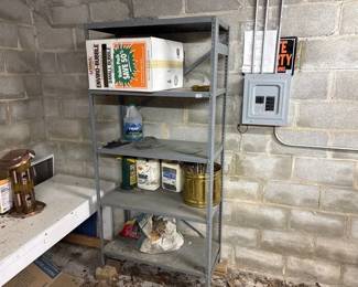 METAL SHELF W CONTENTS