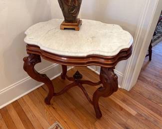 MARBLE TOP SIDE TABLE