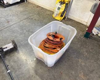 TOTE OF EXTENSION CORDS