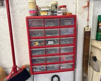 PLASTIC BOLT BIN W CONTENTS