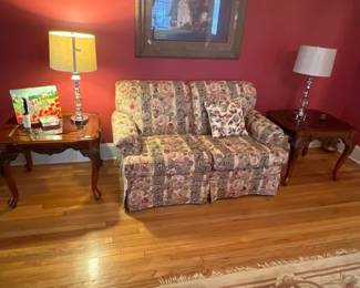 2 GLASS TOP END TABLES