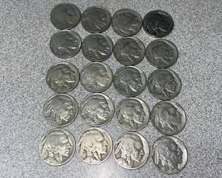 Big collection of buffalo nickels