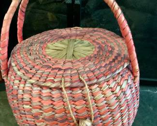 Vintage woven wicker basket