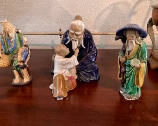 Wanjiang Mudman Figurine Child Touching Old Man Beard