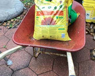 Wheel Barrel and Potting soil
