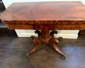 Regency - Style Mahogany Card Table with a Swivel Top