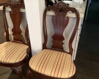 Mahogany Queen Anne Style Dinning Chair 5 Side Chairs & 2 Armchairs 