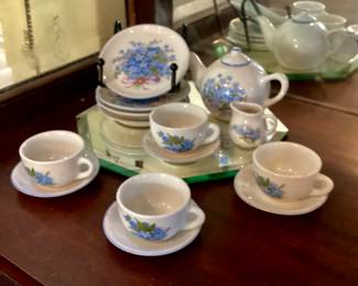Miniature Porcelain Floral Tea Set