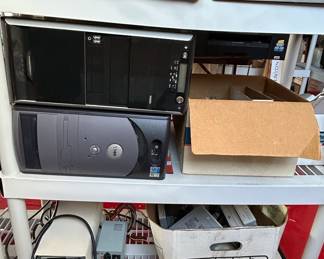 Assorted Vintage Dell Dimension Desktop Computers and Peripherals