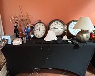 Set of Three Large Wall Clocks with Roman Numerals