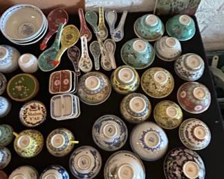Assorted Chinese Porcelain Tea Cups and Bowls