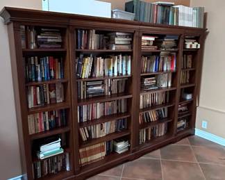 Large Mahogany Library Bookcase with Books