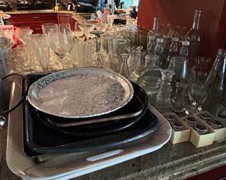 Assorted Glassware and Servingware Lot