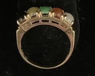 SH534V14 K Multicolored Jade Ring