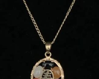 SH532V14 K Multicolored Jade Necklace