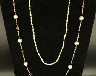 SH581V14 K Gold  Pearl Necklaces