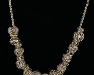 SH573V14 K Necklace With Intricate Gold Beads