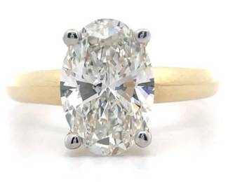 New! 3.00 Carat Oval Diamond Solitaire Ring in 14k Yellow Gold