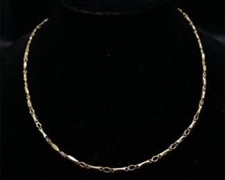 Unisex Modern Estate Chain Necklace in 18K Yellow Gold
