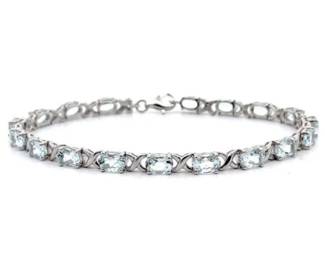 7.39 Carat Natural Aquamarine 7 1/2" Bracelet
