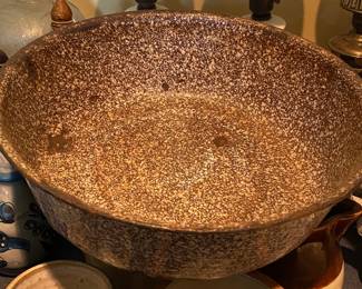 Browm and Whitte Spatterware Bowl