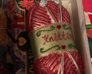 Old World Glass Knitting Ornament