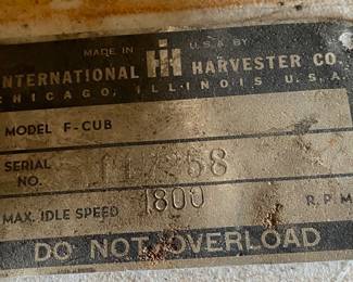 International Harvester Tag