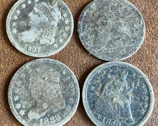 1833, 1837, 1853 U.S. Half Dimes