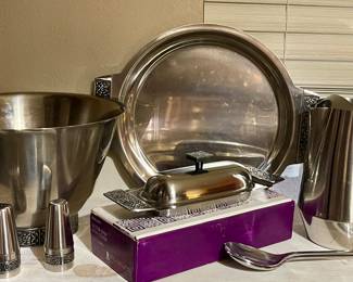 MCM STANLEY ROBERTS STAINLESS STEEL ENTERTAINING PIECES