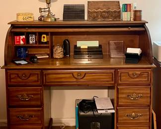 ROLL TOP DESK, PAPER SHREDDER, OFFICE SUPPLIES