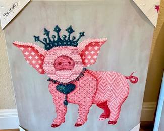 pig canvas art 