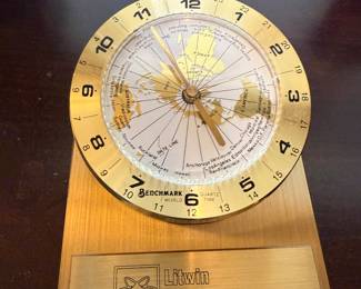 Howard Miller World Time arch table top clock 