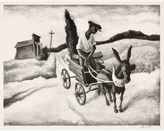 47. Thomas Hart Benton "Lonesome Road" Lithograph (1938)