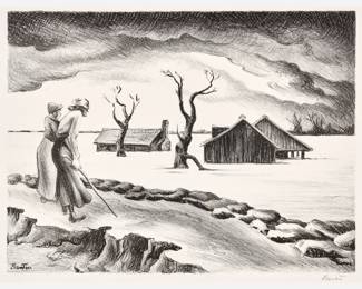 7. Thomas Hart Benton "Flood" Lithograph (1937)