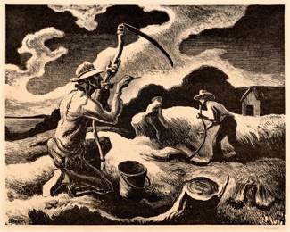 33. Thomas Hart Benton "Island Hay" Lithograph (1945)