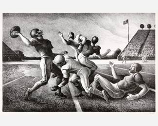 45. Thomas Hart Benton "Forward Pass" Lithograph (1972)