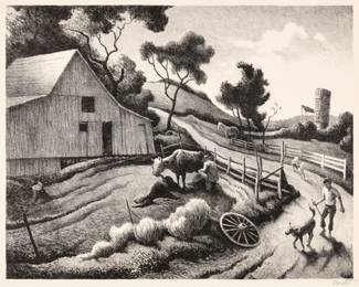 44. Thomas Hart Benton "Benton Farm" Lithograph (1972)