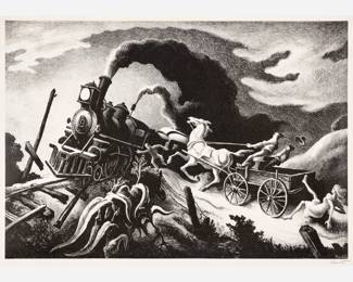 31. Thomas Hart Benton "Wreck of the Ol' 97" Lithograph (1944)