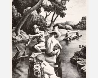 18. Thomas Hart Benton "Down the River" Lithograph (1939)