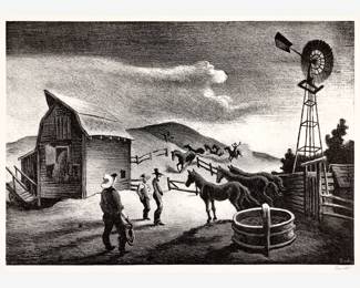 37. Thomas Hart Benton "The Corral" Lithograph (1948)