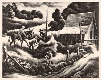 10. Thomas Hart Benton "Haystack" Lithograph (1938)