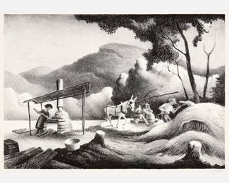 43. Thomas Hart Benton "Sorghum Mill" Lithograph (1969)