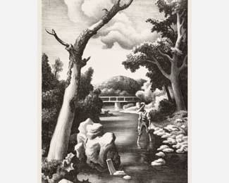 17. Thomas Hart Benton "Shallow Creek" Lithograph (1939)