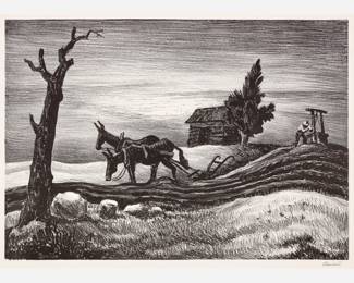 6. Thomas Hart Benton "A Drink of Water" Lithograph (1937)