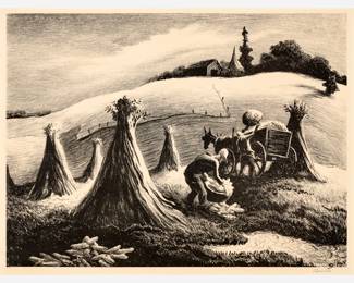 35. Thomas Hart Benton "Loading Corn" Lithograph (1945)