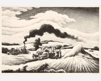 25. Thomas Hart Benton "Threshing" Lithograph (1941)